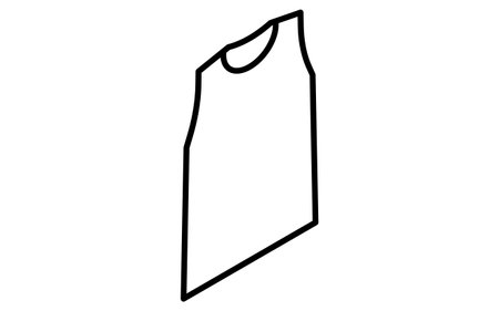 Men's underwear tank top, simple isometric line drawing icon in black and white, Vector Illustrationのイラスト素材