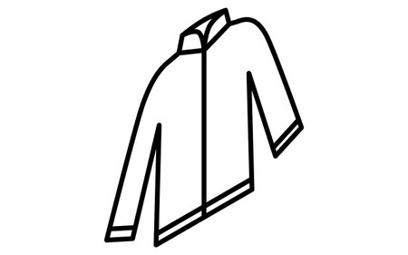 blouson, Clothes simple isometric line drawing icon in black and white, Vector Illustrationのイラスト素材