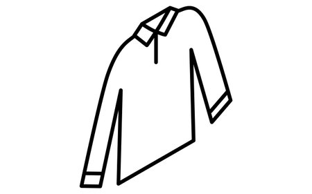 Pullover shirt, Clothes simple isometric line drawing icon in black and white, Vector Illustrationのイラスト素材