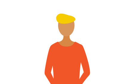 Simple illustration of a man in a red shirt, Vector Illustrationのイラスト素材
