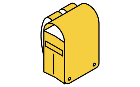 Simple line drawing icon of a school bag, isometric illustration, Vector Illustrationのイラスト素材