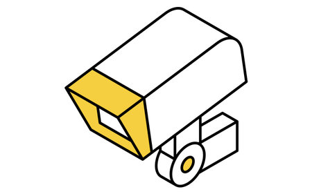 Surveillance camera, Crime Prevention and Home Security Isometric Icon, Vector Illustrationのイラスト素材