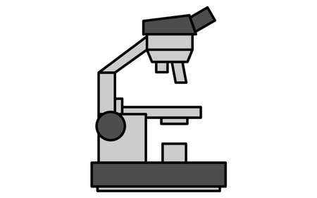 Simple line drawing icon of microscope, Vector Illustration