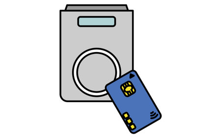 Credit card tap cashless payment simple line drawing icon, illustration of NFC contactless transaction, Vector Illustrationのイラスト素材