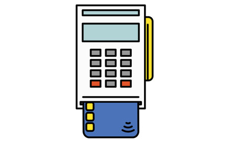 Credit card insert cashless payment simple line drawing icon, illustration of terminal transaction, Vector Illustrationのイラスト素材