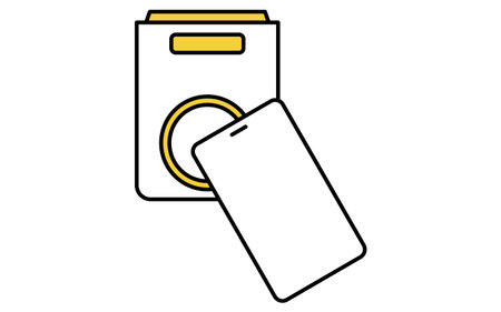 Smartphone tap cashless payment simple line drawing icon, illustration of mobile NFC transaction, Vector Illustrationのイラスト素材