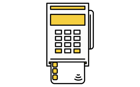 Credit card insert cashless payment simple line drawing icon, illustration of terminal transaction, Vector Illustrationのイラスト素材