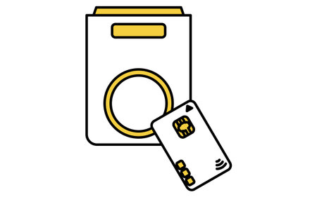 Credit card tap cashless payment simple line drawing icon, illustration of NFC contactless transaction, Vector Illustrationのイラスト素材