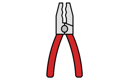 Simple and cute line icon of pliers tool for car maintenance and repair illustration, Vector Illustrationのイラスト素材