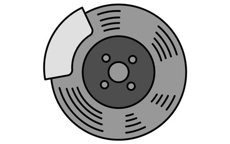 Simple and cute line icon of brake pad for vehicle maintenance and repair illustration, Vector Illustrationのイラスト素材