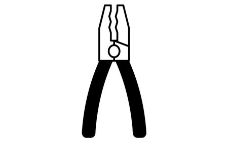 Simple and cute line icon of pliers tool for car maintenance and repair illustration, Vector Illustrationのイラスト素材