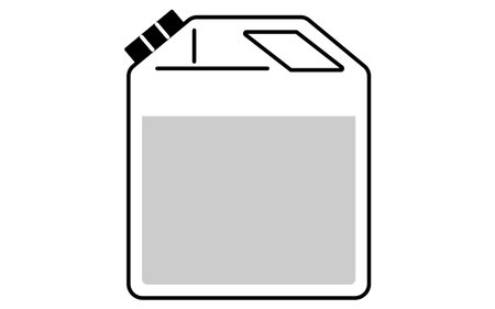 Simple and cute line icon of engine oil in a plastic bottle for car maintenance illustration, Vector Illustrationのイラスト素材