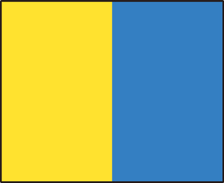 International maritime signal flag letter K Kilo phonetic code nautical communication symbol vector illustrationのイラスト素材