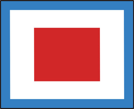 International maritime signal flag letter W Whiskey phonetic code nautical communication flag, Vector Illustrationのイラスト素材