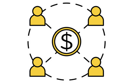Fintech icon representing crowdfunding for fundraising and collective investment online, Vector Illustrationのイラスト素材