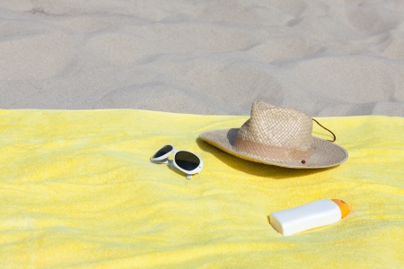Relaxing on the sandy beachの写真素材
