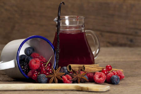 Fresh ingredients for a traditional berry jellyの写真素材