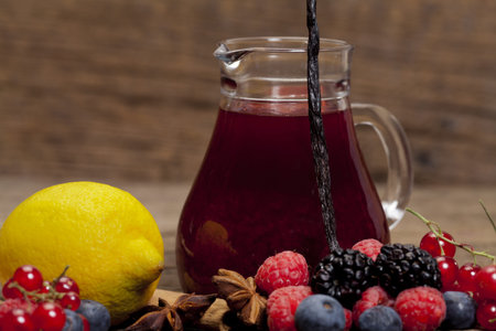 Fresh ingredients for a traditional berry jelly