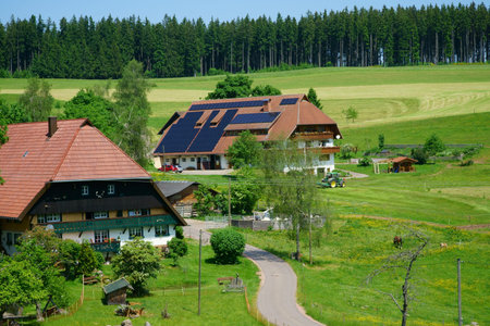 Large farm with country house and Farmhouse in the Black Forestのeditorial素材