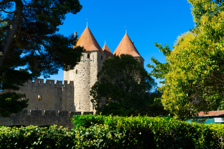 Carcassonne, the medieval fortress in southern Franceのeditorial素材