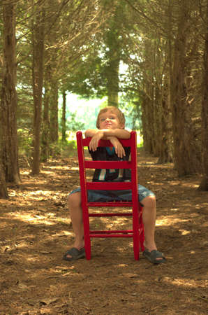  Boy in Cedar Groveの写真素材