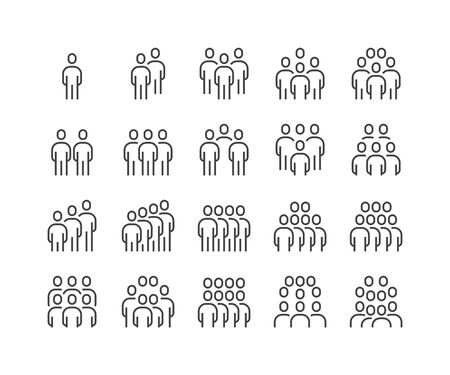 Modern outline icon design set - group of people illustration  for Web, Internet, Mobile, User interface, etc.のイラスト素材
