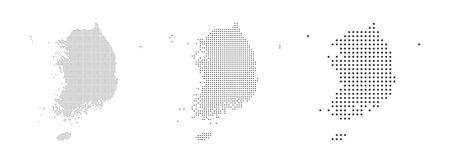 Abstract South Korea Map with dot Pixel Spot Modern Concept Design Isolated on White background Vector illustration.のイラスト素材