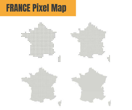 Abstract France Map with Dot Pixel Spot Modern Concept Design Isolated on White Background Vector illustration.のイラスト素材
