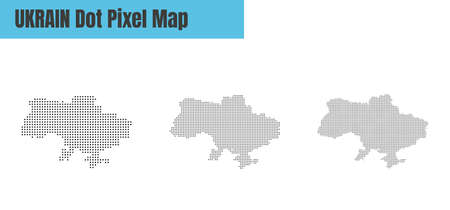 Abstract Ukraine Map with Dot Pixel Spot Modern Concept Design Isolated on White Background Vector illustration.のイラスト素材