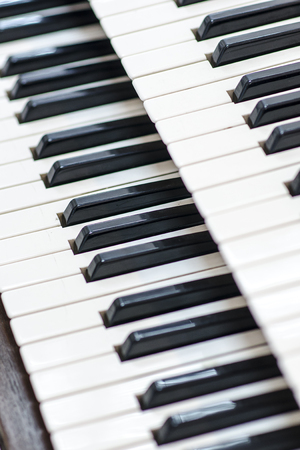 The close-up of piano keyboard for background.の写真素材