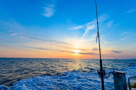 Leisure fishing in genkai nada in the early morningの写真素材