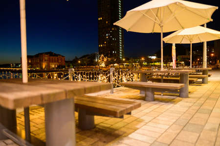 Beautiful night view of the famous tourist attraction Mojiport Retro district of Kitakyushu Cityのeditorial素材