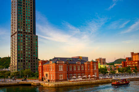 Beautiful dusk in the retro district of Mojiport, a famous tourist destination in Kitakyushu Cityのeditorial素材