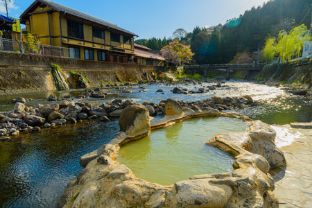 Famous open-air bath crab hot spring of Oita Prefecture Nagayu Onsen