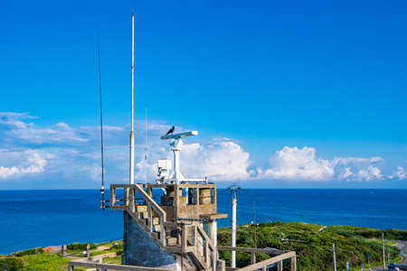 Kadoshima Lighthouse Park with summer blue sky and beautiful sea (Yamaguchi)の写真素材
