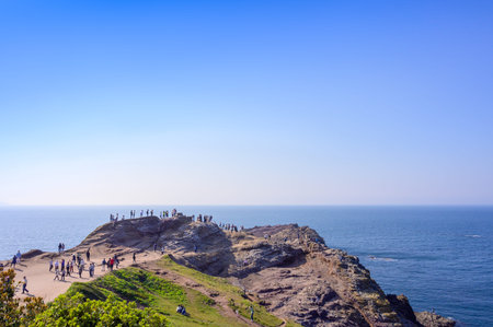 Beautiful Sea of Japan and blue sky seen from Motonosumi Shrine (Yamaguchi Prefecture)