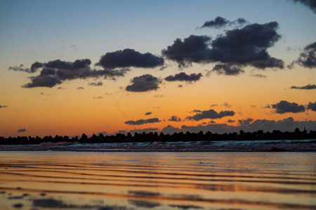 Beautiful sunsets and coasts in the Sea of Japan