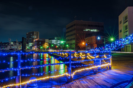 Wakamatsu-ku, Kitakyushu City, Fukuoka Prefecture, Japan, held from December 3, 2020, a festival to decorate the streets of Wakamatsu South Coast beautifully with illuminationsのeditorial素材