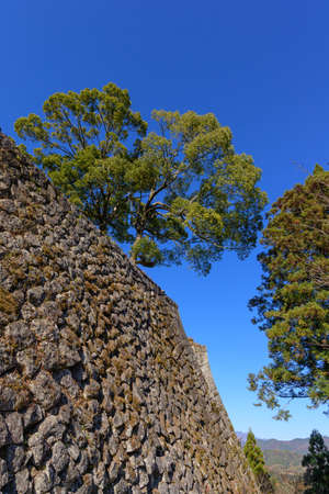 Autumn Oka Castle Ruinsの写真素材