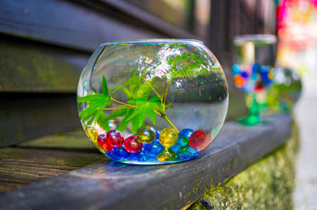 Summer Tradition: Glass vessels full of coolnessの写真素材