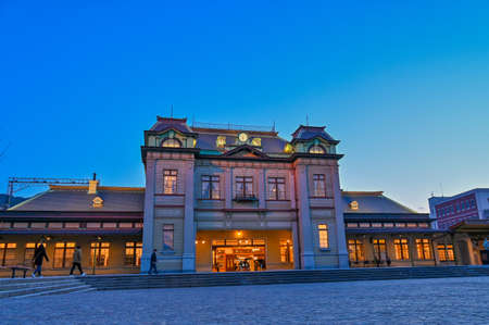 Mojiko Station at nightの写真素材