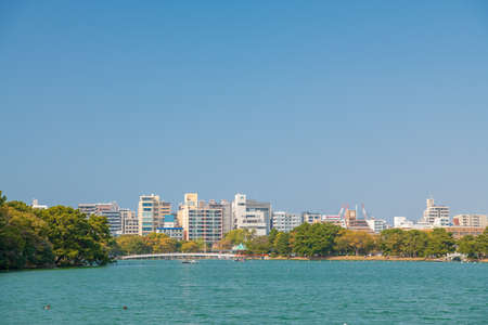 Urban Oasis Spring Ohori Park Fukuoka, Japanの写真素材