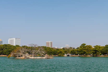 Urban Oasis Spring Ohori Park Fukuoka, Japanの写真素材