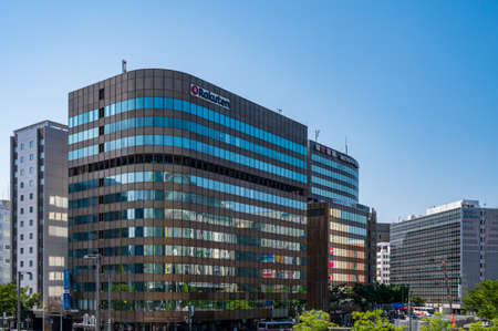 Cityscape around Hakata Station in Fukuoka Cityのeditorial素材