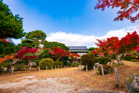 Autumn garden of the former Choshu Domain lord Mohri family in Hofu City, Yamaguchi Prefecture, Japan photographed on November 17, 2021のeditorial素材
