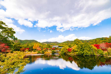 Autumn garden of the former Choshu Domain lord Mohri family in Hofu City, Yamaguchi Prefecture, Japan photographed on November 17, 2021のeditorial素材