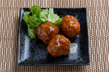 Sweet vinegar ankake up of meat dumplingsの写真素材