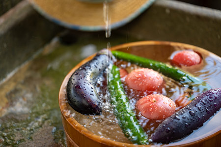 Summer vegetables chilled in hot summer