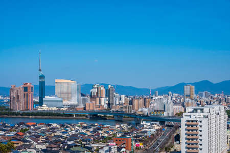 Fukuoka City cityscape from Fukuoka City Atago Shrineのeditorial素材