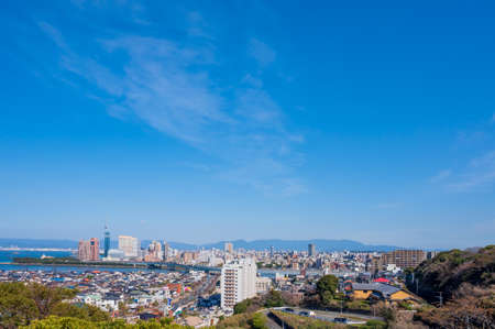 Fukuoka City cityscape from Fukuoka City Atago Shrineのeditorial素材